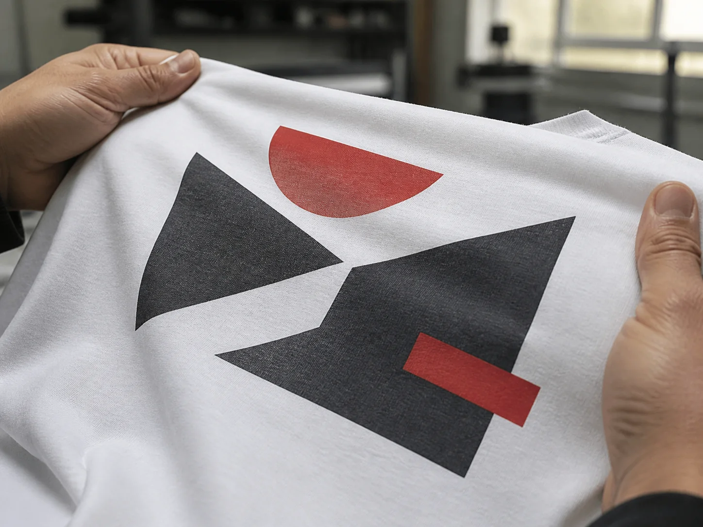 Illustration showing a close view of a custom t-shirt print
