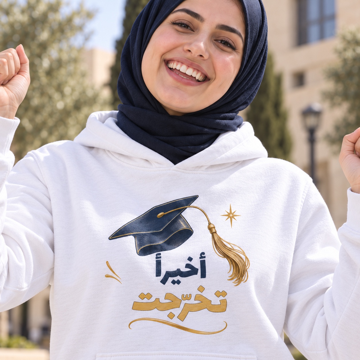 هودي وتيشيرت أخيراً تخرّجت