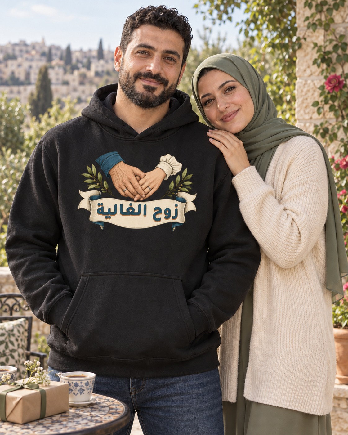 هودي وتيشيرت زوج الغالية