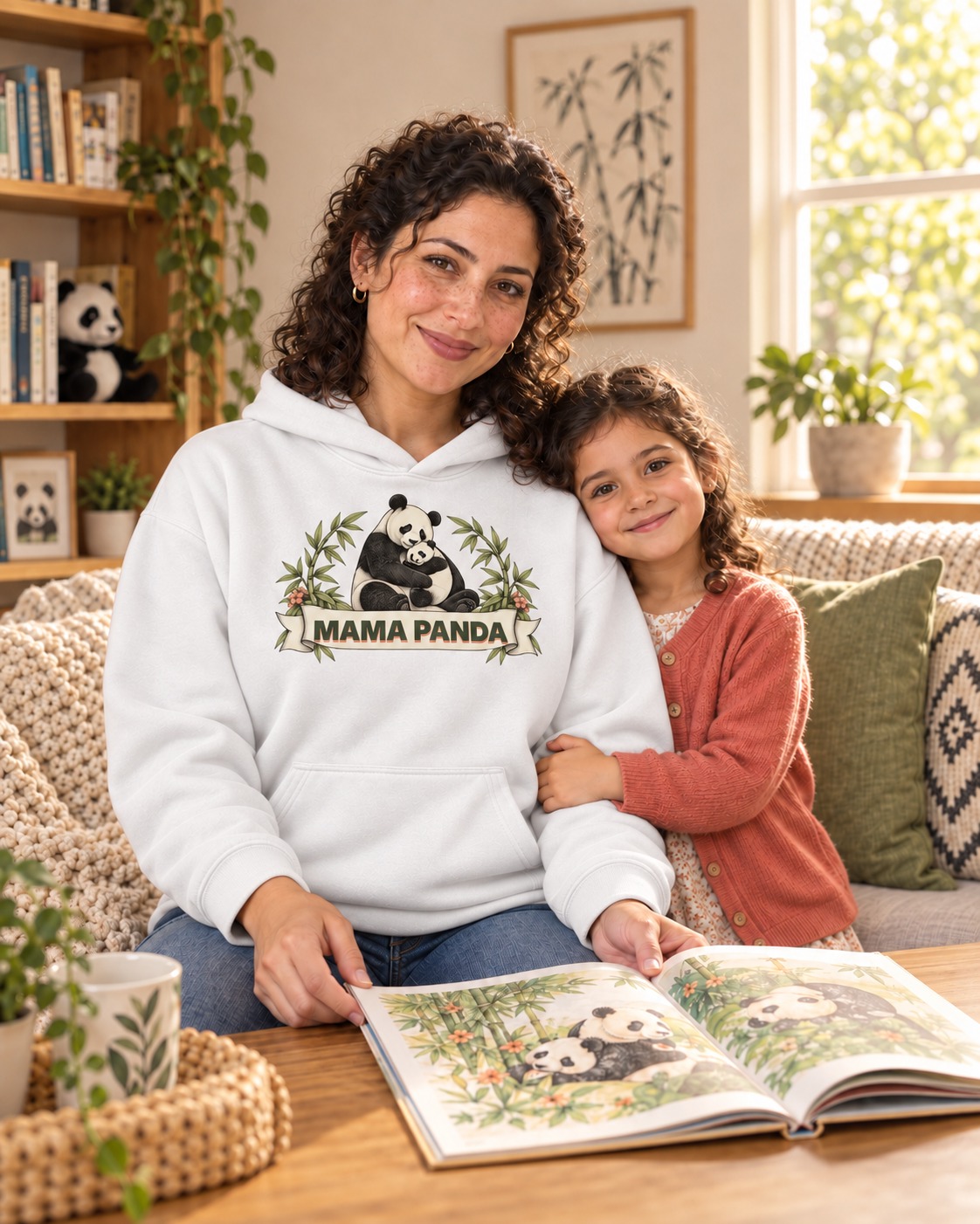 Mama Panda Hug Hoodie and T-Shirt