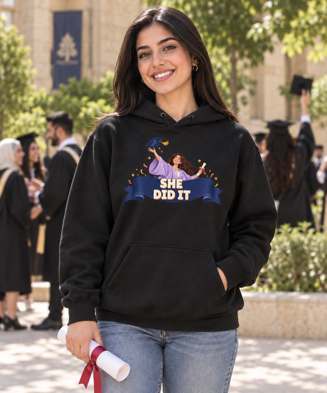 She Did It Hoodie and T-Shirt