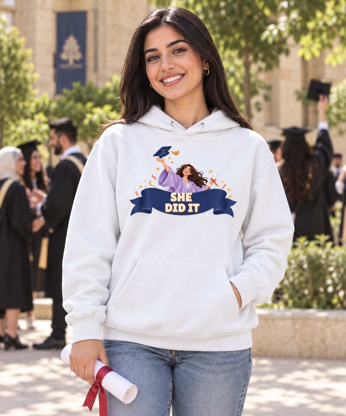 She Did It Hoodie and T-Shirt