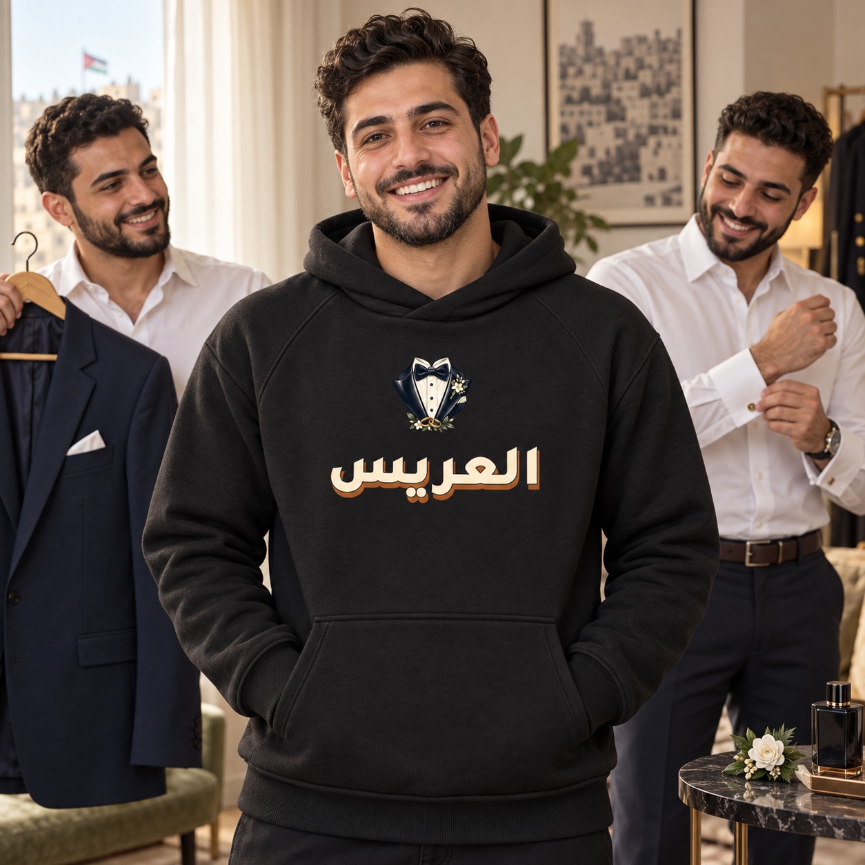 هودي وتيشيرت العريس