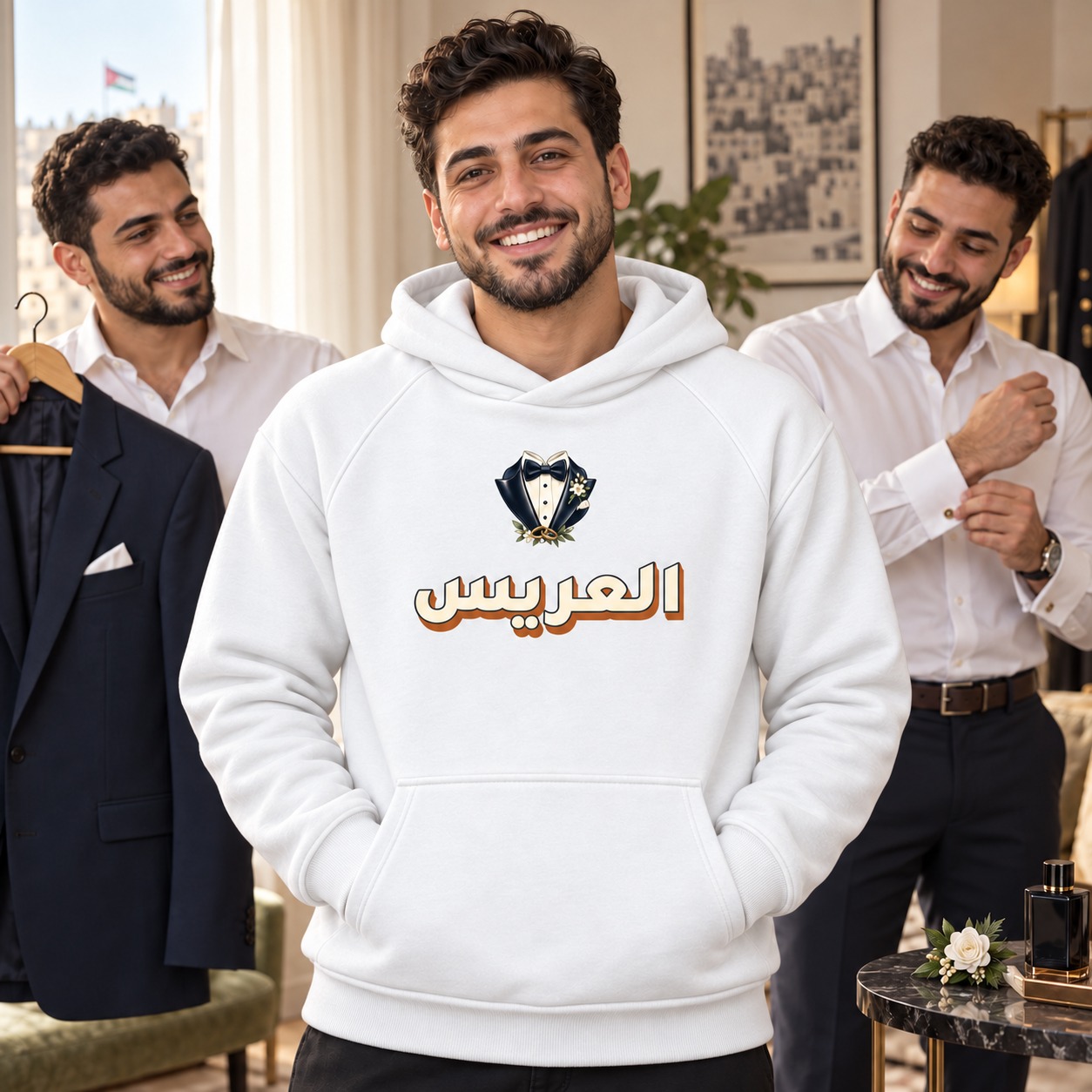 هودي وتيشيرت العريس